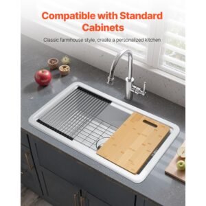 33x19 inch farmhouse sink white sink workstation fireclay topmount undermount basin drop in single bowl basin with multiple accessories large capacity household dishwasher sinks for kitchen 5.jpg
