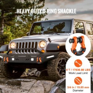 34 d ring shackle 2 pack alloy steel shackles 66139 lbs 30 ton break strength with 78 screw pin isolators washers heavy duty off road vehicle recovery shackle for jeep truck orange 1.jpg