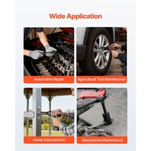 3/8 in Drive Impact Socket Set, 64 Piece, 6 Point Deep & Shallow Impact Sockets, SAE (5/16 in to 1 in) and Metric (6 to 24 mm) Sizes with 3 in & 6 in Extension Bars, Cr-V Steel, Carrying Case