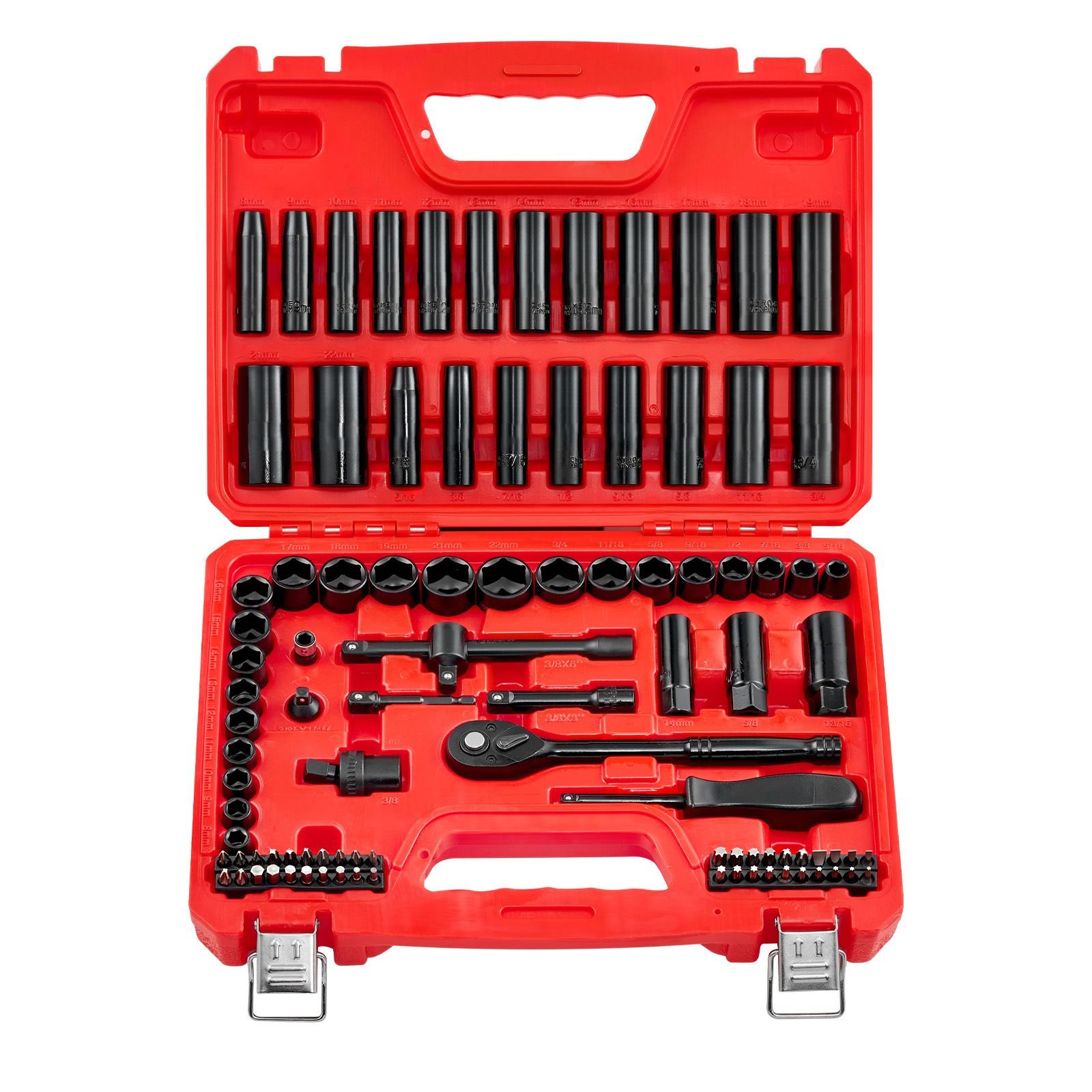 38 in drive impact socket set 96 piece 6 point deep shallow impact sockets sae 516 in to 34 in and metric 8 to 22 mm sizes with 3 in 6 in extension bars cr v steel carrying case.jpg
