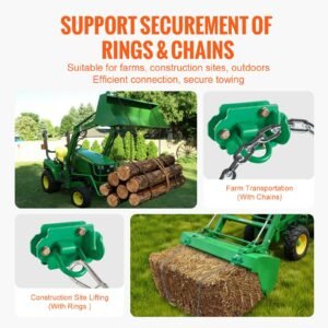 38 tractor bucket hooks with tie down ring grade 70 forged steel 2 pack bolt on grab hook with back plates work well for tractor bucket rv utv truck maximum break strength 15000 lbs green 2.jpg