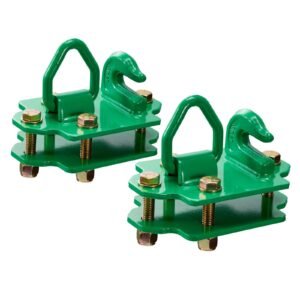 38 tractor bucket hooks with tie down ring grade 70 forged steel 2 pack bolt on grab hook with back plates work well for tractor bucket rv utv truck maximum break strength 15000 lbs green 5.jpg