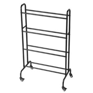 3d printer filament storage rack, 4 tier heavy duty storage shelf, rolling filament spool holders racks with wheels, filaments organzied for 3d printing station, office, workshop (shelf only)