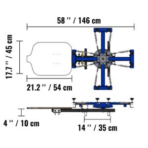 4 Color 1 Station Screen Printing Machine, 21.2x17.7in / 54x45cm Screen Printing Press 360° Rotable Silk, Double-Layer Positioning Pallet for T-Shirt DIY Printing