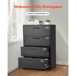 4 drawers metal file cabinet vertical filing cabinet with lock and adjustable hanging rod tall filing storage cabinets for home and office fit letter a4 legal size file easy assembly black 1.jpg