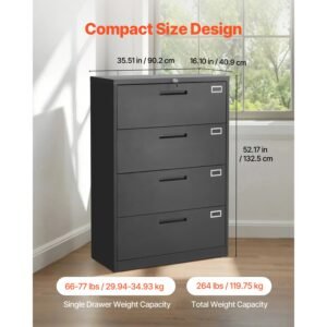 4 drawers metal file cabinet vertical filing cabinet with lock and adjustable hanging rod tall filing storage cabinets for home and office fit letter a4 legal size file easy assembly black 2.jpg