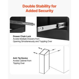 4 drawers metal file cabinet vertical filing cabinet with lock and adjustable hanging rod tall filing storage cabinets for home and office fit letter a4 legal size file easy assembly black 5.jpg