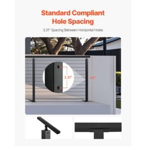 4 pack cable railing post 42x2x2 in horizontal hole deck railing post with pre drilled holes stainless steel cable rail post with horizontal and curved bracket black 4jzlgzxhs106urzu0001v0 2.jpg