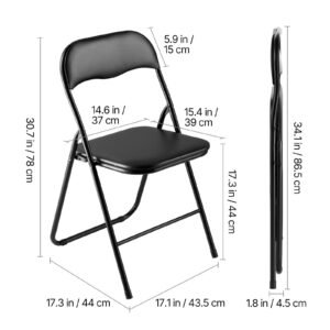 4 pack folding chairs foldable leather chairs with heavy duty metal frame padded cushion portable folding card table chairs stackable seats for home yard garden parties events black 4.jpg