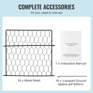 4 pack plant protector from animals 134 x 134 chicken wire plant protector plant cages for outdoor plants flowers vegetables keeps bunny chicken squirrels out 16pcs metal mesh 4.jpg