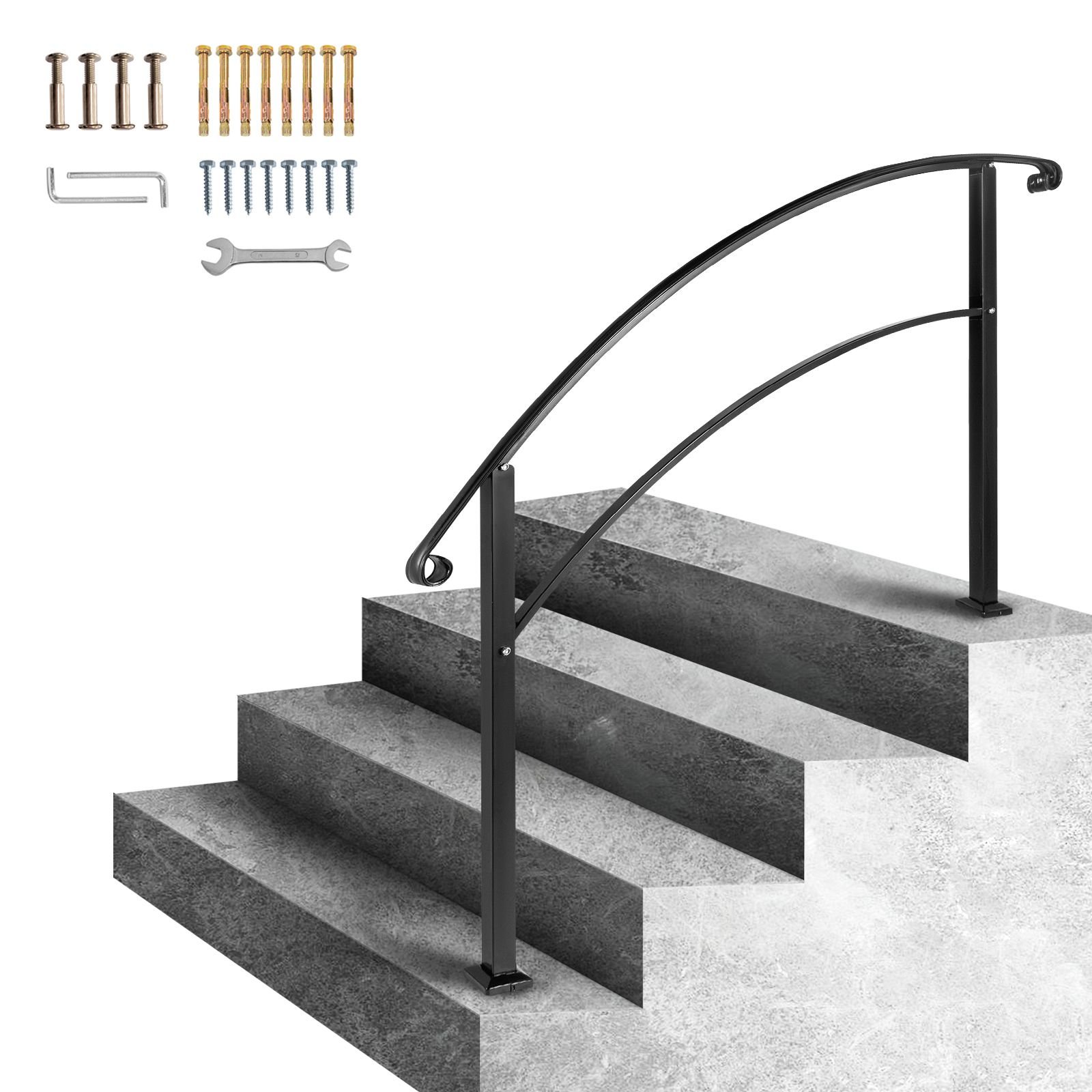 4 step handrail fits 1 or 4 steps matte black stair rail wrought iron handrail with installation kit hand rails for outdoor steps.jpg