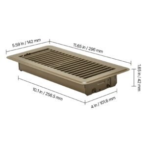 4 x 10 inch floor registers 6 pack vent grilles hvac heavy duty walkable iron floor vents easily adjustable rust proof air vents deflector with metal damper ideal for home office brown 5.jpg