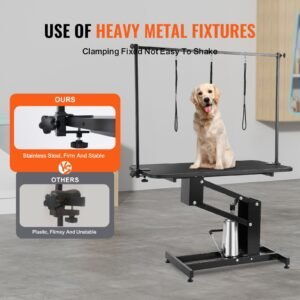 43 hydraulic pet grooming table heavy duty dog grooming arm for medium small dogs height adjustable dog grooming station anti slip tabletop dog grooming station max bearing 400lbs 2.jpg