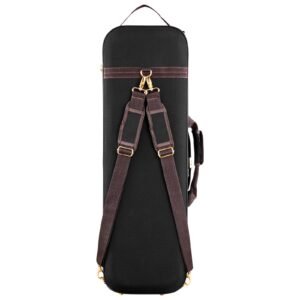 4/4 Full Size Violin Case, Built-in Hygrometer, Lightweight Portable Travel Carrying Bag, with Plush Lining, Shoulder Straps, Anti-Scratch, Professional Oblong Shape, for Violin, Black