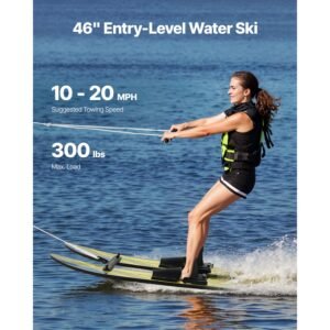46 water skis kids water ski trainers with x 7 adjustable bindings double handle rope removable stabilizing bar training waterskis combo for kids youth up to 300 lbs 1.jpg