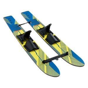 46 water skis kids water ski trainers with x 7 adjustable bindings double handle rope removable stabilizing bar training waterskis combo for kids youth up to 300 lbs.jpg