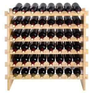 48 bottle stackable modular wine rack 6 tier solid bamboo wood storage racks floor freestanding wines holder display shelf wobble free shelves for kitchen bar and cellar natural color.jpg