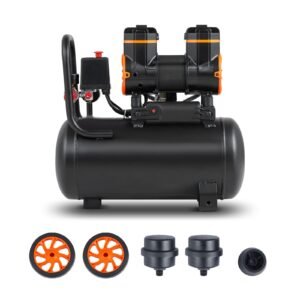4.8 Gallon Air Compressor, 1.2HP 2.2 CFM@90PSI Oil Free Air Compressor Tank & Max. 116PSI Pressure, 70 dB Ultra Quiet Compressor for Auto Repair, Tire Inflation, Spray Painting, Woodwork Nailing