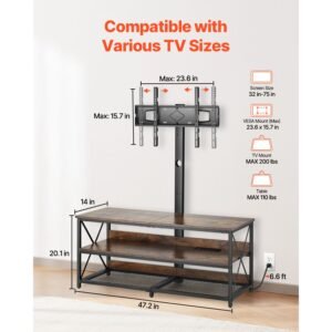 48 tv stand with mount for up to 75 in tvs entertainment center with power outlet height adjustable tv console with mount with 3 tiers open storage cabinets for bedroom living room browm 2.jpg