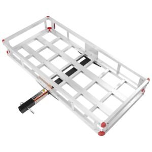 494 x 224 x 71 in hitch cargo carrier 500lbs loading capacity trailer hitch mounted cargo basket rust proof aluminum luggage carrier rack fits 2 hitch receiver for suv truck pickup camping.jpg