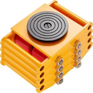 4PCS Machinery Skate Dolly, 17637 LBS/8T Industrial Machinery Mover, Heavy Duty Carbon Steel Machinery Moving Skate with 4 PU Wheels and 360° Rotation Non-Slip Cap for Warehouse, Workshop, Facto