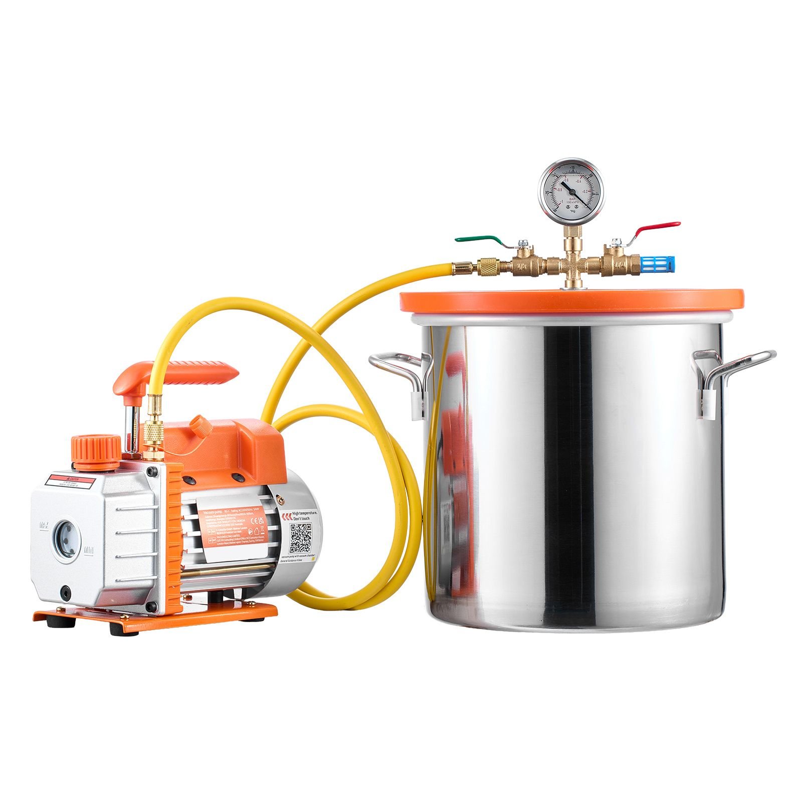 5 gallon vacuum chamber with pump 35 cfm single stage vacuum pump stainless steel degassing chamber kit with tempered glass lid 5 ft hose for stabilizing wood degassing silicone resin.jpg