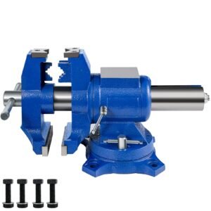 5" Heavy Duty Bench Vise, Double Swivel Rotating Vise Head/Body Rotates 360°,Pipe Vise Bench Vices 30Kn Clamping Force,for Clamping Fixing Equipment Home or Industrial Use