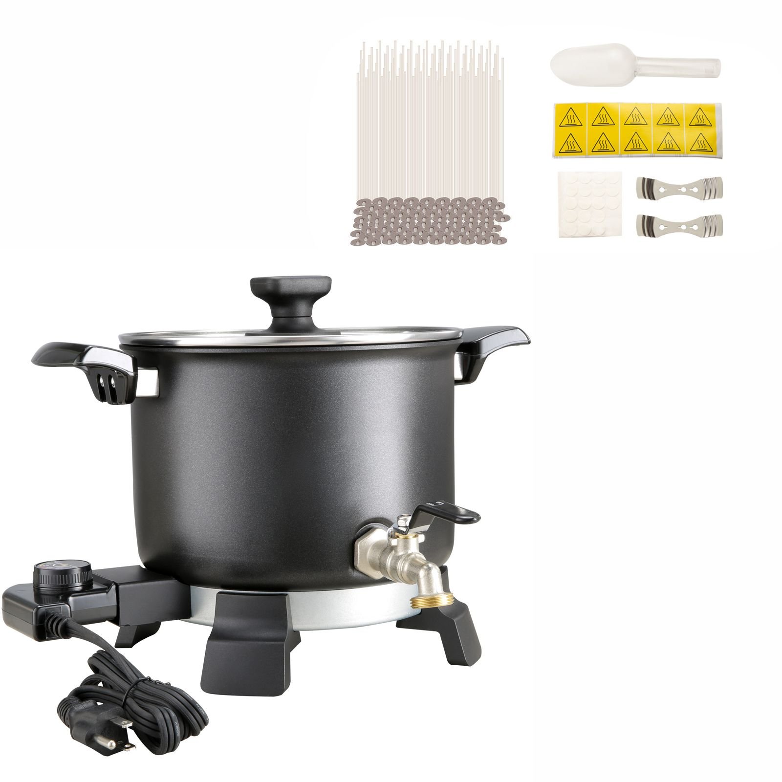5 liter wax melter for candle making large electric wax melting pot easy pour spout 4 level temperature control easy clean for candle soap cream beauty bulk production business or home.jpg