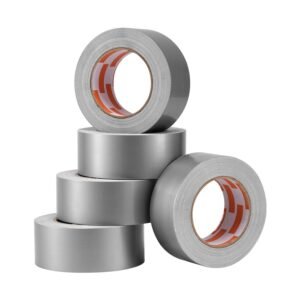 5-Pack Duct Tape, 2 in x 30 Yards, No Residue Strong Adhesive Waterproof Temperature-Resistant Heavy Duty Duct Tape, Tear by Hand, for Indoor Outdoor Repair, Industrial, All Weather, Sliver