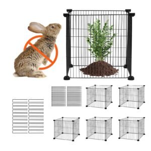 5 Pack Plant Protector from Animals, 15.35'' x 15.35'' Chicken Wire Plant Protector, Plant Cages for Outdoor Plants, Flowers & Vegetables, Keeps Bunny Chicken Squirrels Out, 20pcs Metal Mesh