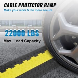 5 pcs cable protector ramp 2 channel 22000 lbsaxle capacity heavy duty tpu wire cover ramp hose protector ramp driveway traffic speed bump with tpr flip open top cover for indoor outdoor 1.jpg