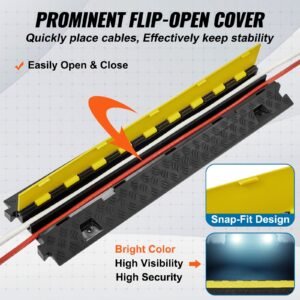 5 pcs cable protector ramp 2 channel 22000 lbsaxle capacity heavy duty tpu wire cover ramp hose protector ramp driveway traffic speed bump with tpr flip open top cover for indoor outdoor 4.jpg