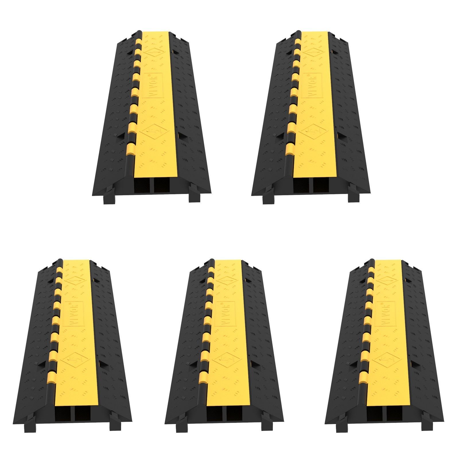5 set rubber cable guard dual channel durable 66000 lbs capacity wire hose protection speed bump for driveways 2 channel 5 sets 66000 lbs.jpg