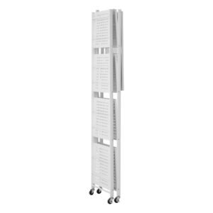 5 tier foldable storage shelf 28 w x 15d x 64h inch folding metal rack shelving unit no assembly organizer shelf with 5 wheels 4 hooks for pantry kitchen garage basement white 1.jpg