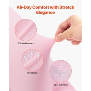 50 pcs pink chair covers, polyester spandex chair cover, stretch slipcovers for wedding party dining banquet flat front chair covers, fits chair measures up to 17.72 x 18.11 x 30.31 inch