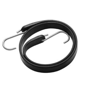 50 Piece Flat Bungee Cord, 19.8 mm Heavy Duty Bungee Straps with Steel S-Hooks, 31" Elastic Bungee Rope for Cargo, Tarps, Trucks and Tent, Black