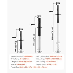 5000 lbs a frame trailer jack 15 inch vertical travel trailer lift jack with adjustable 7 level drop leg drill socket cordless drill compatible suitable for rv utility yacht trailers 5.jpg