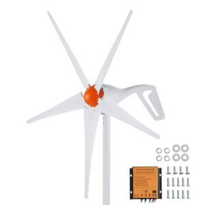 500W Wind Turbine Generator, 12V Wind Turbine Kit, 5-Blade Wind Power Generator with MPPT Controller, Adjustable Windward Direction & 2.5m/s Start Wind Speed, Suitable for Home, Farm, RVs, Boats
