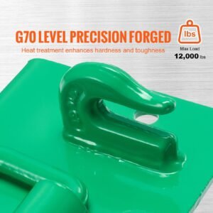 516 tractor bucket hook with tie down ring grade 70 forged steel 2 pack bolt on grab hook with back plate compatible for tractor bucket rv utv truck maximum break strength 12000 lbs green 1.jpg