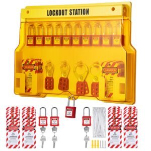 58 PCS Lockout Tagout Kits, Electrical Safety Loto Kit Includes Padlocks, Lockout Station, Hasp, Tags & Zip Ties, Lockout Tagout Safety Tools for Industrial, Electric Power, Machinery