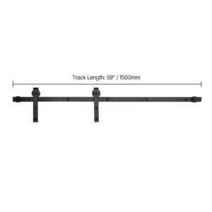 5ft sliding barn door hardware kit 330 lbs weight capacity compatible with 30 inches max width 1 38 to 1 34 inches thickness single sliding barn door durable track j shape rollerblack 4.jpg