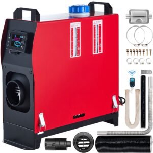 5KW Diesel Air Heater All in One 12V Diesel Parking Heater Silencer 5000W Diesel Heater Remote Control with LCD Switch for RV Motorhome Bus and Trailer