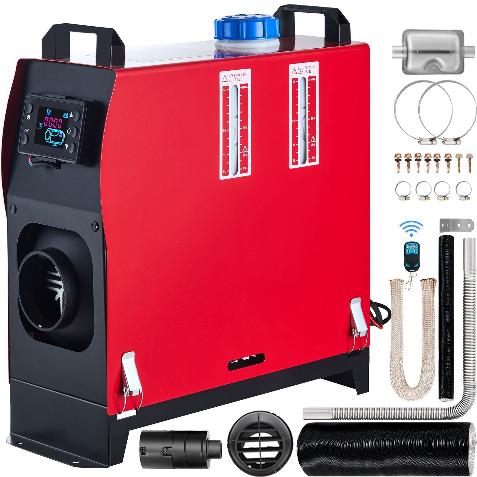 5kw diesel air heater all in one 12v diesel parking heater silencer 5000w diesel heater remote control with lcd switch for rv motorhome bus and trailer