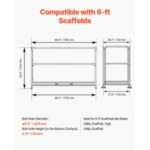6 foot scaffolding safety guardrail rustproof solid carbon steel scaffold guard rail of 554 lbs load capacity baker style metal guardrails accessory system for scaffolding platform yellow 1.jpg