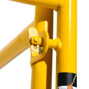 6 Foot Scaffolding Safety Guardrail, Rustproof Solid Carbon Steel Scaffold Guard Rail of 55.4 lbs Load Capacity, Baker Style Metal Guardrails Accessory System for Scaffolding Platform, Yellow