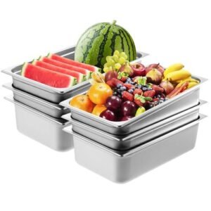 6 pack hotel pans full size anti jam steam pan 08mm thick stainless steel restaurant steam table pan 6 inch deep commercial table pan catering storage food pan for industrial scientific 1.jpg