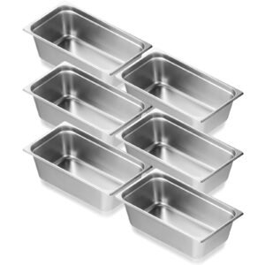 6 pack hotel pans full size anti jam steam pan 08mm thick stainless steel restaurant steam table pan 6 inch deep commercial table pan catering storage food pan for industrial scientific 5.jpg