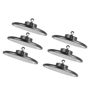 6 Pack LED High Bay Lights, 5000K 200W 30000LM Super Bright UFO LED Warehouse Shop Lights, IP65 Waterproof, 100-277V Wide Voltage for Warehouse Workshop Factory Gym Garage Barn, Black