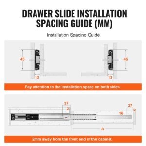 6 pairs of 22 inch drawer slides side mount rails heavy duty full extension steel track soft close noiseless guide glides cabinet kitchen runners with ball bearing 100 lbs load capacity 5.jpg