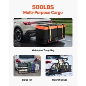 60 x 20 x 6 hitch cargo carrier 500 lbs capacity hitch cargo carrier with cargo net waterproof cargo bag folding hitch mount cargo carrier with hitch lock for 2 receiver fit for suvs 1.jpg